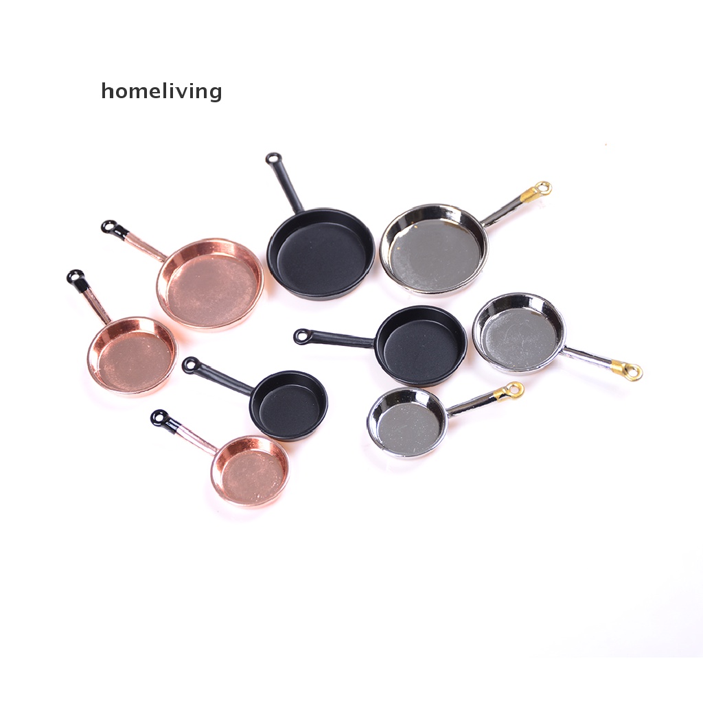 Set 3 Chảo Chiên Mini Bằng Kim Loại Cho Nhà Búp Bê