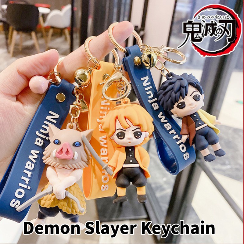Móc Khóa PVC Họa Tiết Hoạt Hình Demon Slayer Kimetsu no Yaiba Tanjiro Nezuko Zenitsu Tomioka 3D