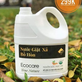 Nước giặt xả bồ hòn ecocare tinh dầu bưởi 4lit và được tặng kèm 1 bịch khẩu trang 4D