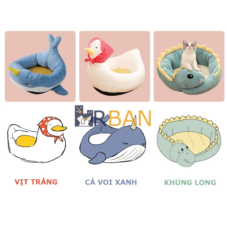 𝗨𝗿𝗯𝗮𝗻_𝗖𝗿𝗮𝘇𝘆 𝗽𝘂𝗽𝗽𝘆_đệm/ổ nệm ngủ hình dáng vui nhộn cho thú cưng