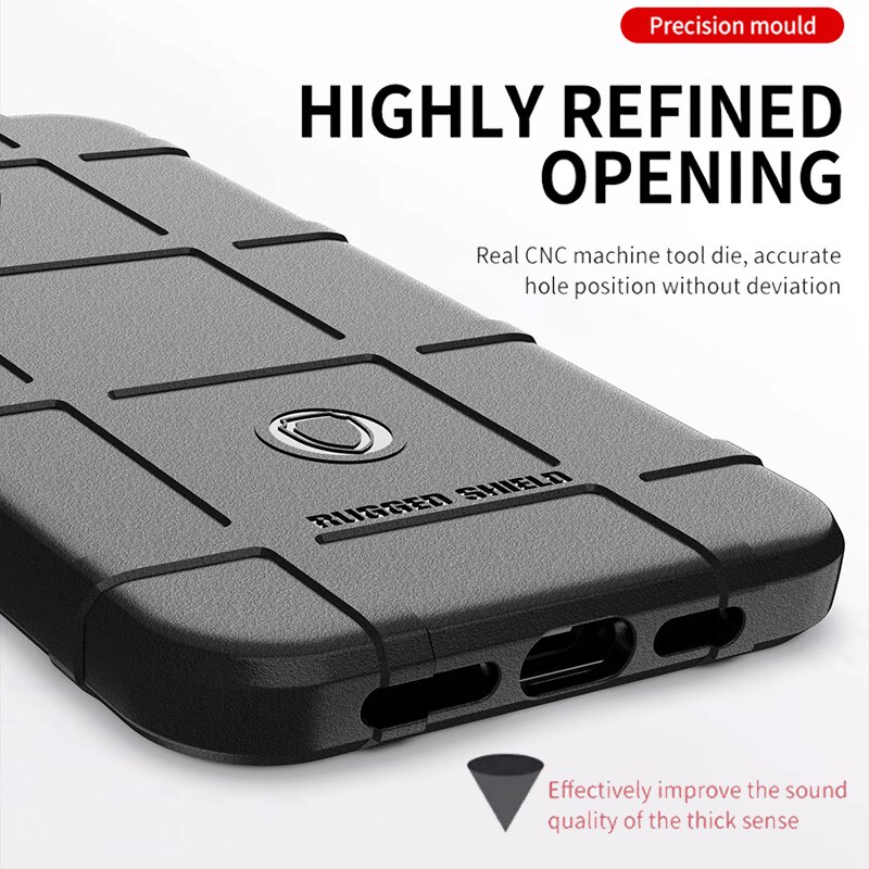 Đối với iphone 15 13 12 11 pro max mini se xs max silicone rugged shield vỏ bảo vệ funda quân sự
