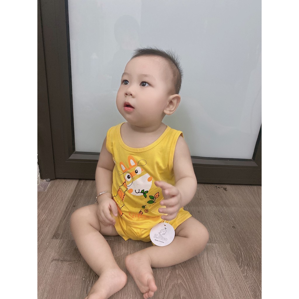 [6 MÀU] Bộ Ba Lỗ Chất Thun Lạnh Phiên Bản Động Vật Đáng Yêu Cho Bé 7-16Kg Namkidshop (QATE317)