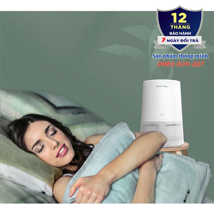 Máy lọc không khí mini để bàn Smart Frog Air Purifier KW-JHQ03 - Cổng USB - Khử trùng bằng tia UV - Màng lọc HEPA