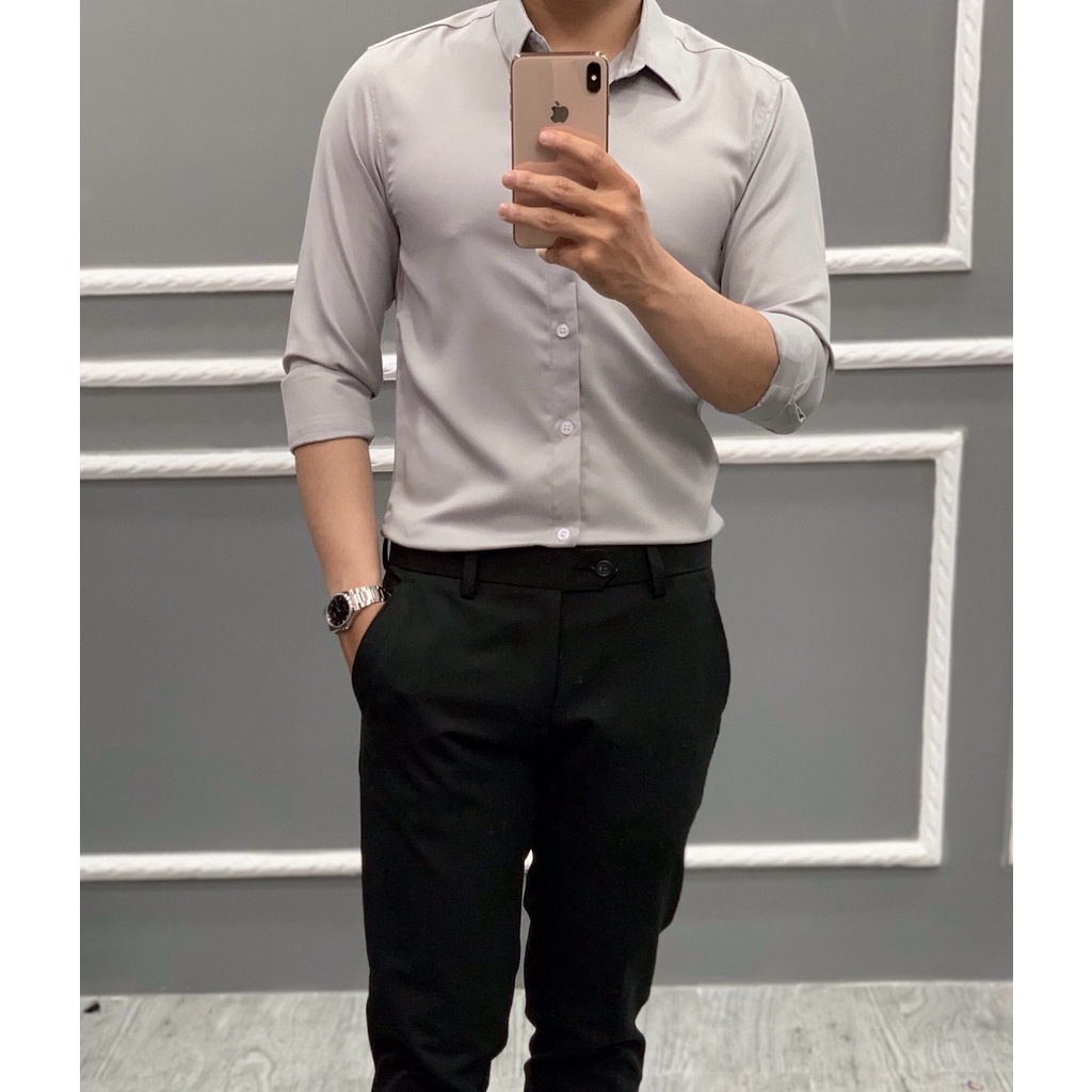 Sơ mi nam ZARAMAN chất liệu cotton cao cấp 2 màu trắng đen truyền thống D365-SM50