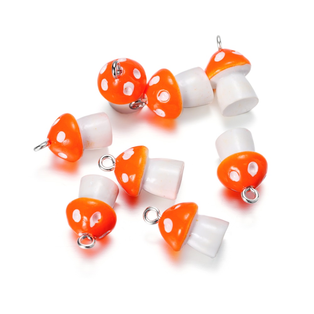 Set 10 Hạt Nhựa Hình Nấm Nhiều Màu Sắc Kích Thước 11 * 18mm