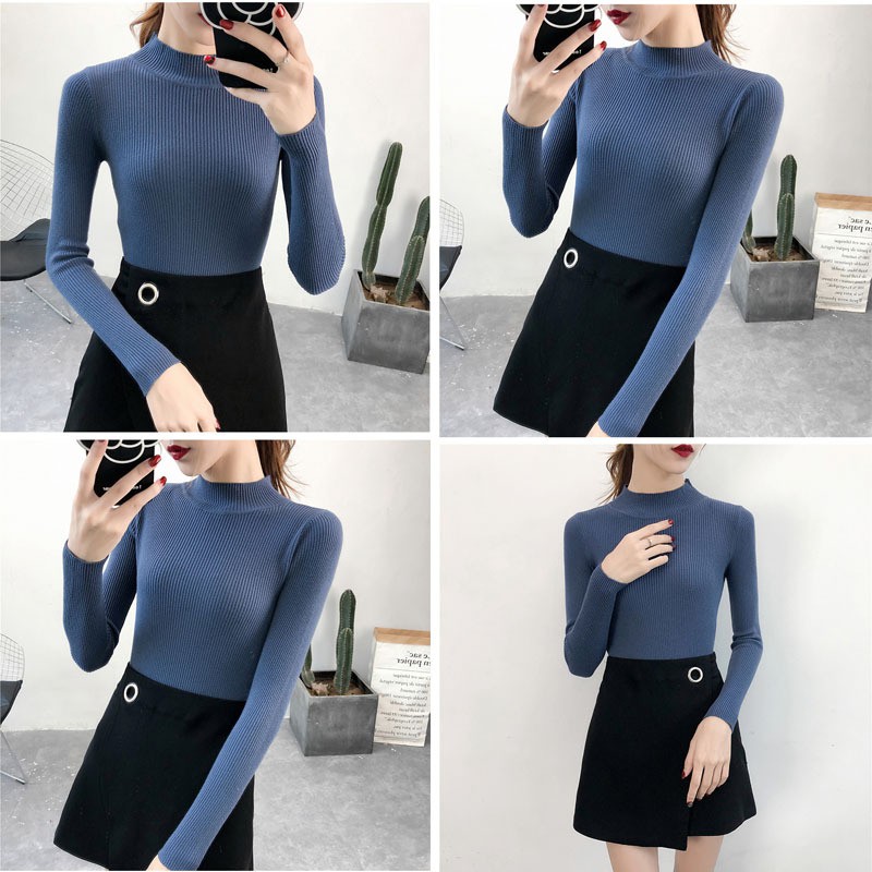 xả hàng Áo len nữ cổ 3 phân freesize al24