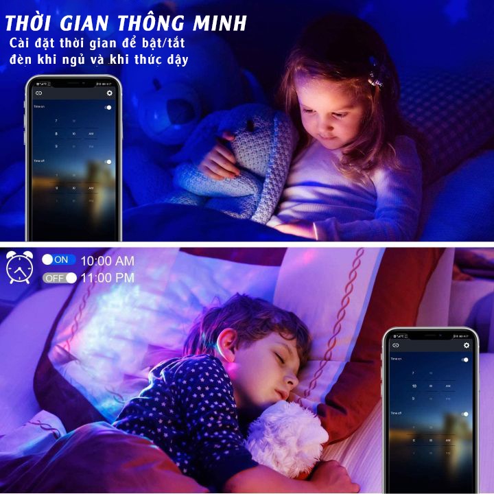 Đèn Dây LED RGB Đa Màu Kết Nối Bluetooth Nhiều Màu Điều Khiển Bằng Remote và App Điện Thoại