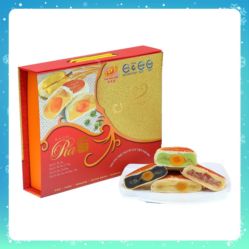 Hộp quà Bánh Pía 6 sao 4 vị Tân Huê Viên 600g (4 cái x 150g) (date  12/11/2019) | Shopee Việt Nam