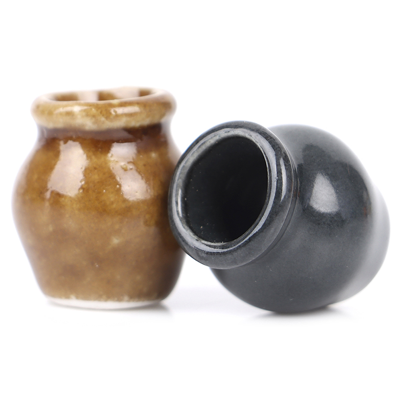 [mifineVN]1:12 Dollhouse Miniature Mini Ceramic Jar Pickle Jar Kitchen Storage Tank Model