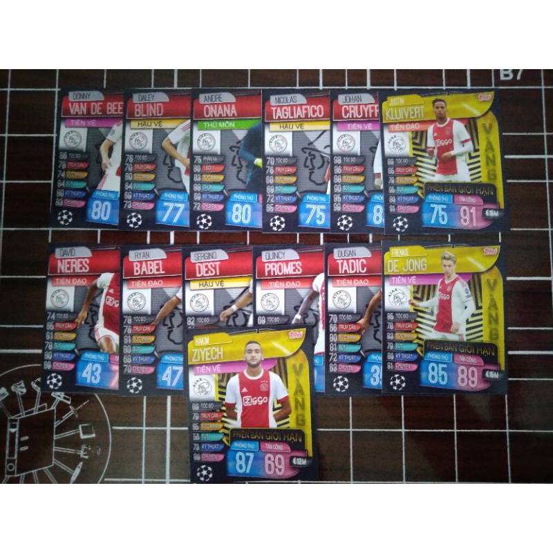 Thẻ cầu thủ bóng đá Ajax 2019/20 size Poca Match Attax thẻ in custom ST STORE CARD