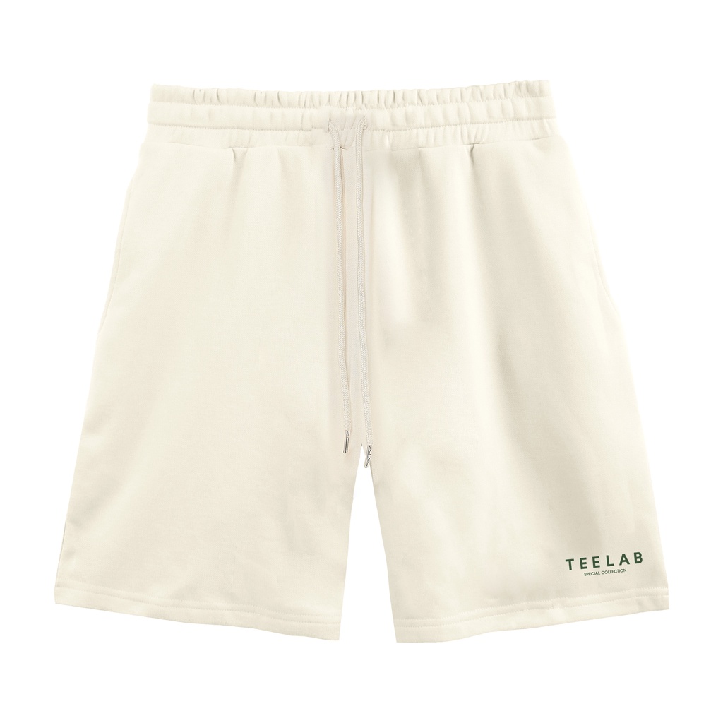 Quần Short Teelab Local Brand Unisex Special Collection Premium / Kem PS028