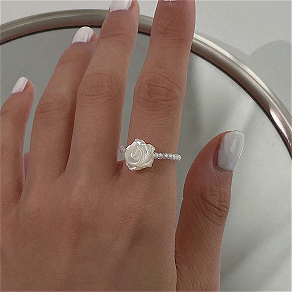 Vòng cổ/Nhẫn thun thiết kế bông hoa đơn giản trang nhã Hàn Quốc cho nữ