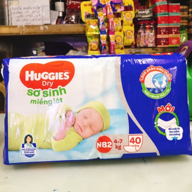 MIẾNG LÓT SƠ SINH HUGGIES NB2 40 MIẾNG