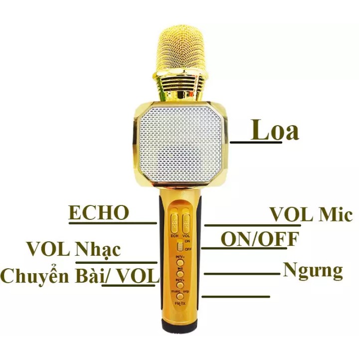 HÀNG TỐT  Micro Bluetooth Hát Karaoke Không Dây SD10 Đa Năng chỉnh giọng ghi âm- hàng chính hãng