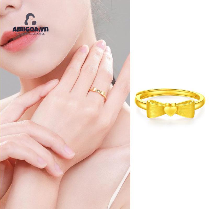 ✨✨Nhẫn Đeo Ngón Tay Kiểu Hở Hình Nơ Bằng Kim Loại Phong Cách Mới 2022 Thiết Kế Đơn Giản Độc Đáo Cho Nữ