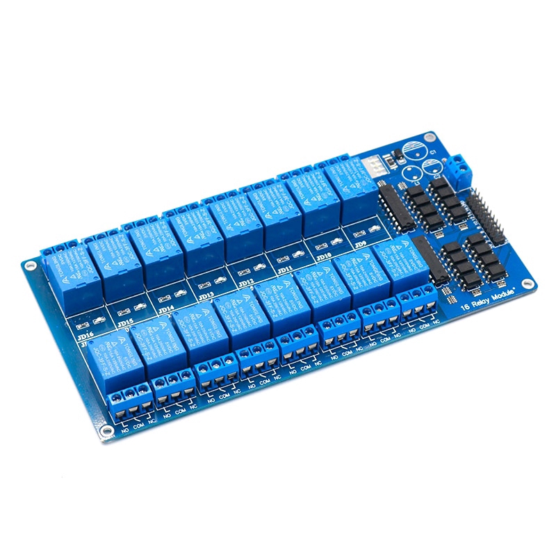 Mô đun rơ le 16 kênh Dc 5v 12v với Optco Lm2576 thích hợp cho Arduino