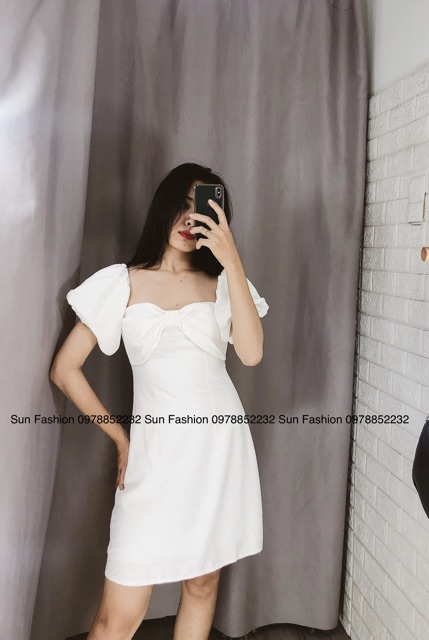 ĐẦM TRỄ VAI NƠ MẶC ĐƯỢC 2 KIỂU MÀU TRẮNG DỰ TIỆC, KỈ YẾU