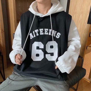 Áo Hoodie Tay Dài Giả Hai Lớp In Số 69 Thời Trang Thu Đông Cho Cặp Đôi