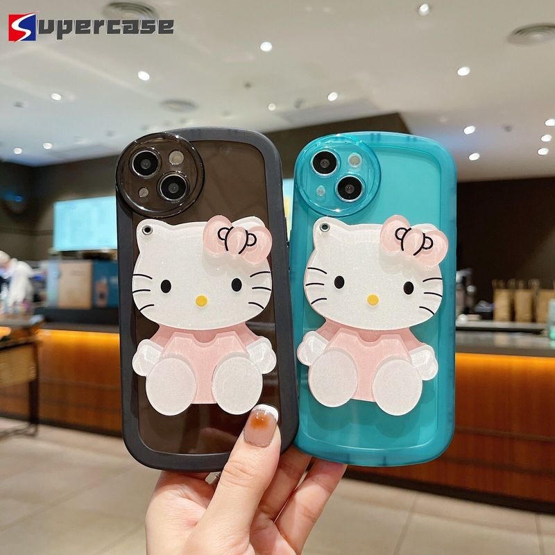 Ốp Điện Thoại TPU Mềm Có Gương Hello Kitty Cho iPhone 12 11 Pro Xs Max 12 Mini 11 Pro