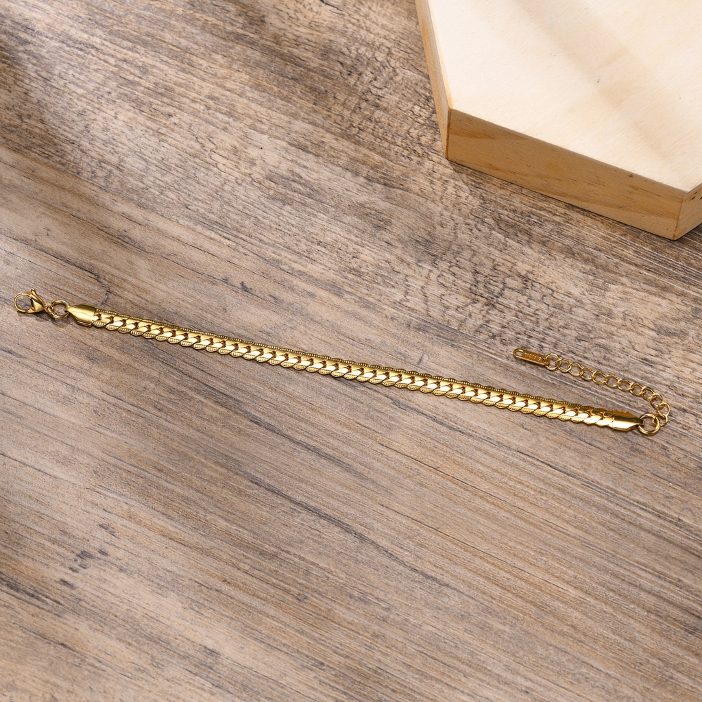 Vòng đeo tay VNOX thép không gỉ 6mm kiểu dây xích có thể điều chỉnh dành cho nam