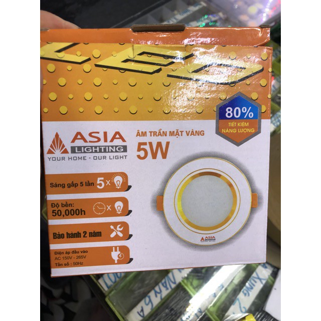 QH-Đèn âm trần 5w 3 mầu ASIA phi 76