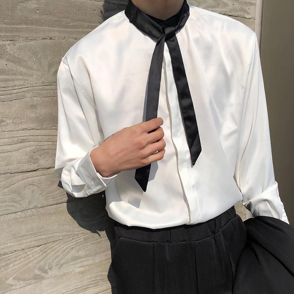 [ICONICMEN'S] Sơ mi unisex , thắt dây nam nữ đều mặc được