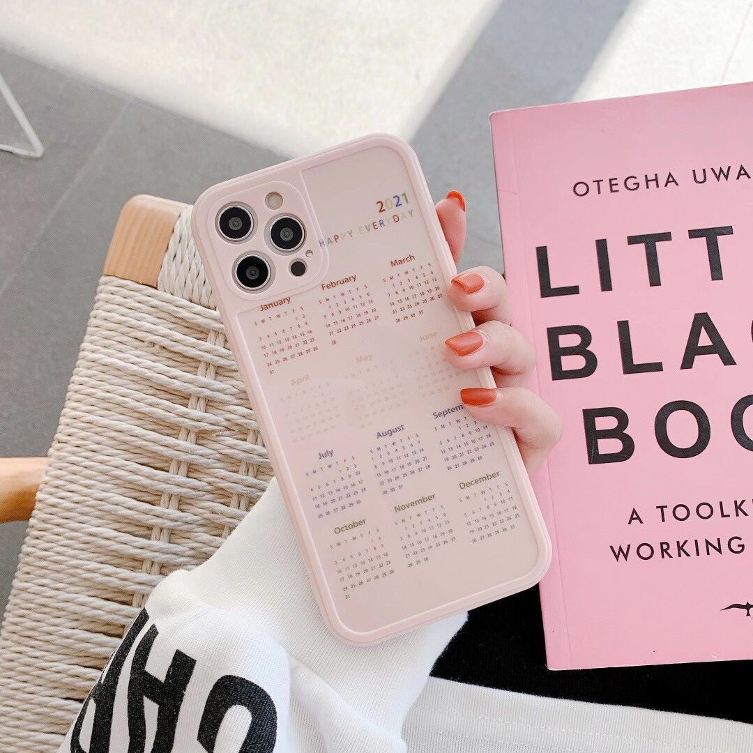 Ốp điện thoại TPU mềm in hình lịch 2021 3D bảo vệ camera cho iPhone 12pro max/mini 11Pro Max X XS Max XR SE 2020 7 8 + | BigBuy360 - bigbuy360.vn