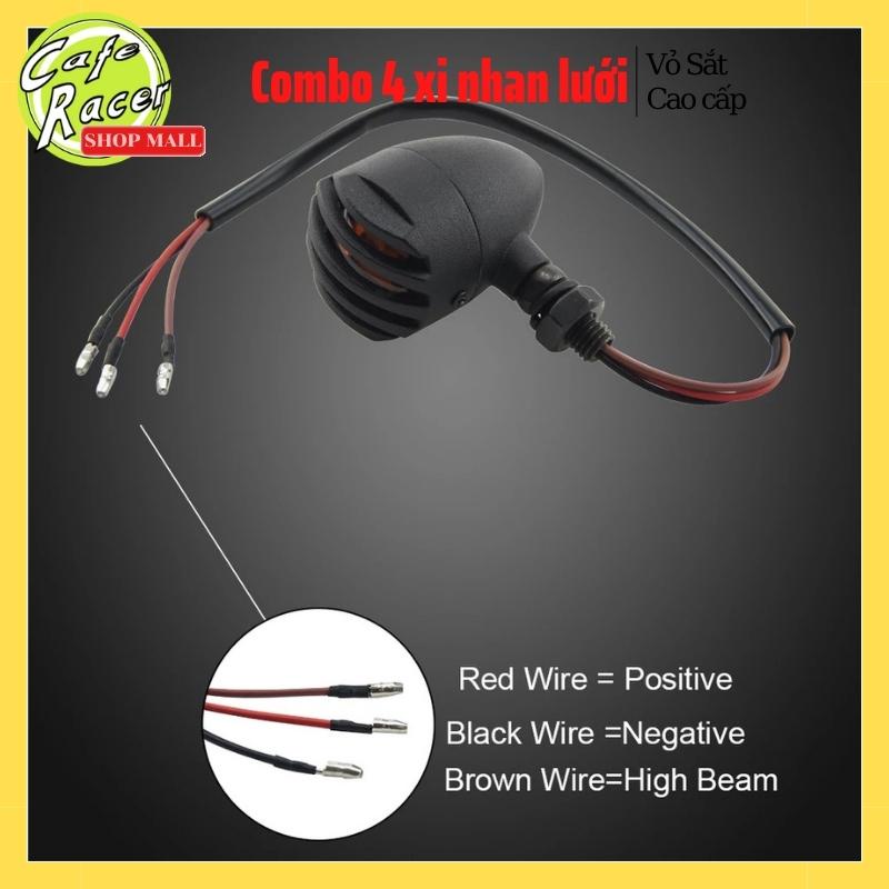 Combo 4 xi nhan lưới vỏ sắt siêu bên sài độ xe Cafe racer Tracker Win Gn125
