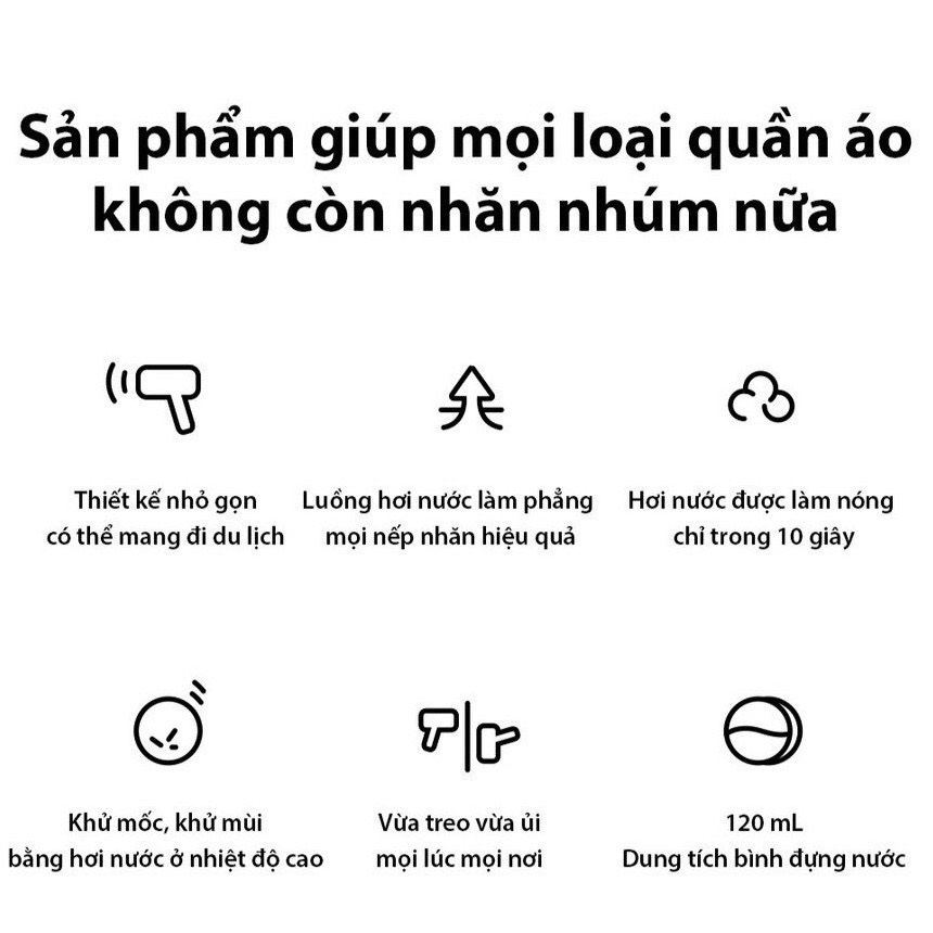 Bàn là hơi nươc cầm tay Bear GTJ-B10S1, bàn ủi cầm tay, 7 lỗ phun hơi, làm phẳng nhanh thiết kế nhỏ gọn dễ mang theo