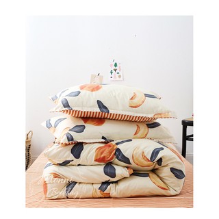[VẢI SIÊU ĐẸP] BỘ CHĂN GA GỐI POLY COTON QUẢ ĐÀO SIÊU CUTE