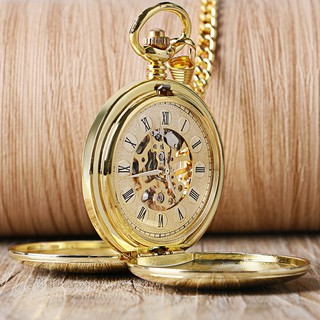 Đôi Hunter Vàng Bỏ Túi Đồng Hồ Cổ Steampunk Vintage Mịn La Mã Số Cơ Khí Tay Gió Nam Bỏ Túi Đồng Hồ Vòng Cổ Mặt Dây Chuyền Đồng Hồ Dây Chuyền Đồng Hồ