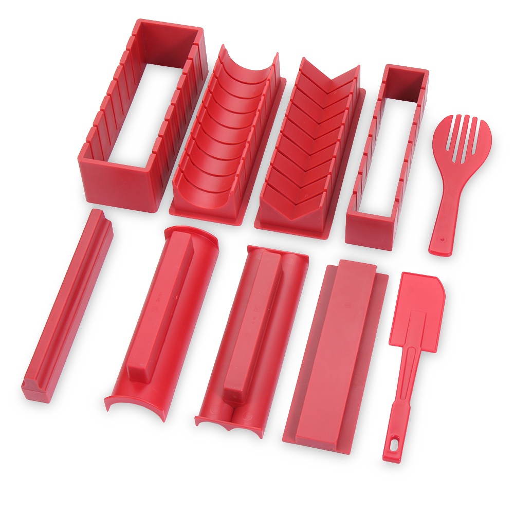 Set 3/10 Khuôn Làm Sushi DIY Đa Năng Chống Dính Phong Cách Nhật Bản Tiện Dụng