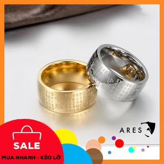 Nhẫn Nam Nữ Bản Kín Khắc Chú Đại Bi Mạ Vàng Không Phai (Đủ Size)