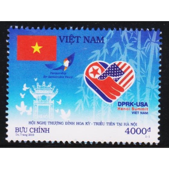 Tem sưu tập MS 1094 Tem Việt Nam Chào mừng Hội nghị Thượng đỉnh Hoa Kỳ Triều Tiên 2019