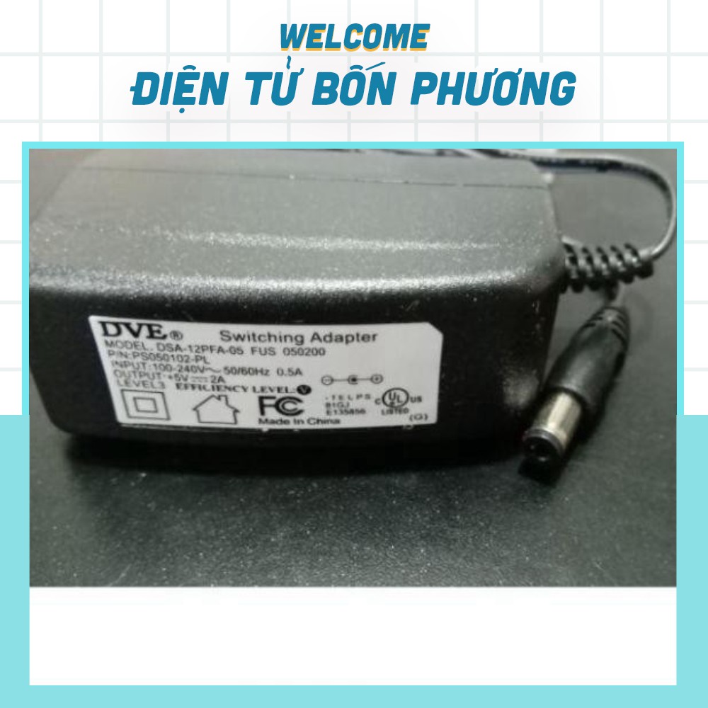 Nguồn Adapter 5V2A 5.5x2.1MM DVE Chính Hãng