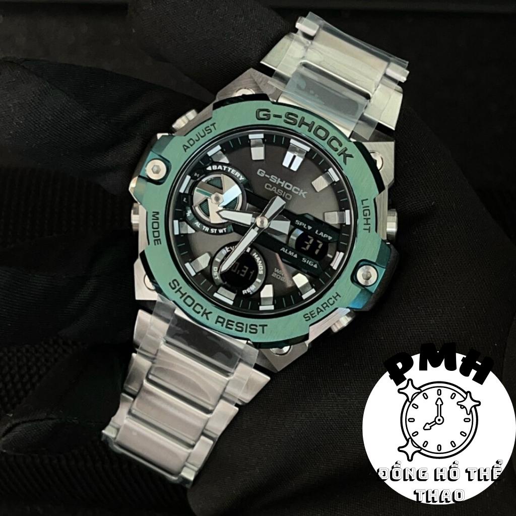 Đồng hồ nam Full thép GST-B400-1A Thể thao màu xanh lá kích thước 46,6mm × 49,6mm × 12,9mm