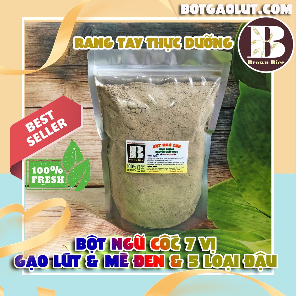 BỘT NGŨ CỐC 7 VỊ BROWN RICE 1kg ( 5 loại đậu, gạo lứt, mè đen )