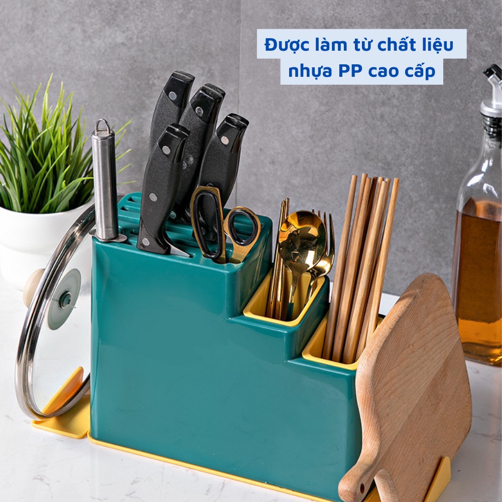 Kệ đựng đồ nhà bếp cài dao thớt đũa vung nồi đa năng nhựa PP cao cấp