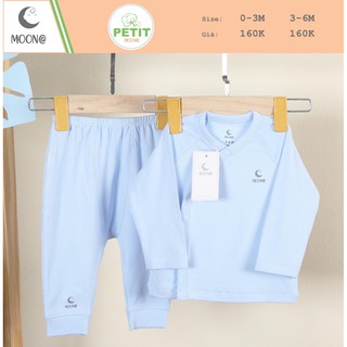 Bộ Dài Cài Lệch Moon@ Vải Petit Bé Sơ Sinh Cho Trẻ Em từ 3-7kg