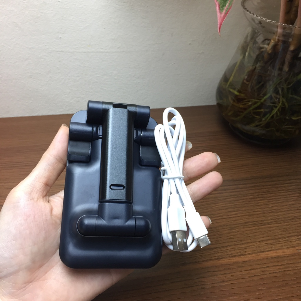 Giá Đỡ Điện Thoại, Ipad Kiêm Đế Sạc Không Dây Qi 10W GD008 Chất Liệu Abs Và Hợp Kim Nhôm Bền Đẹp, Chắc Chắn