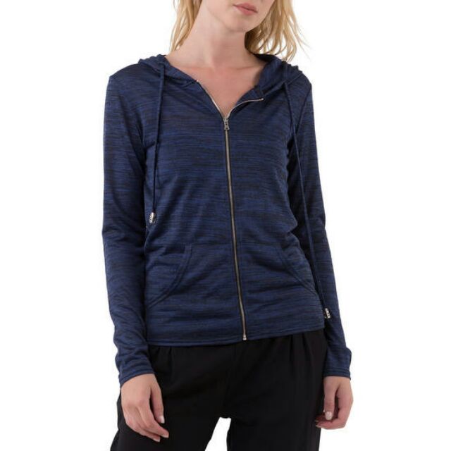 Áo khoác nữ nhẹ Sweat zippé capuche BLEU màu xanh navy