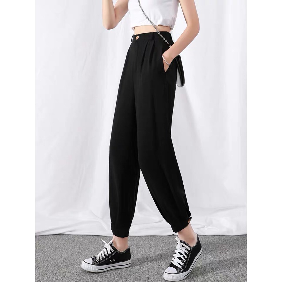 Quần Baggy Kéo Khóa Lưng Phối Chun dáng Jogger Chất Vải Co Giãn ( Form to) BC147