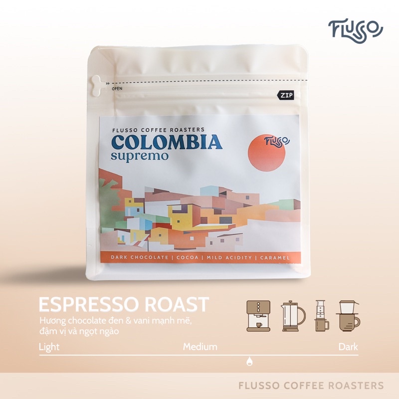 Cà phê flusso espresso colombia supremo - ảnh sản phẩm 1