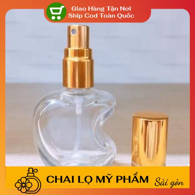 Chai chiết nước hoa hình táo thủy tinh 10ml , lọ chiết nước hoa , phụ kiện du lịch