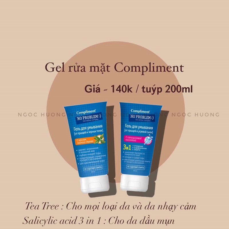 [HÀNG CHÍNH HÃNG] Gel rửa mặt Compliment No Problem_Làm sạch sâu da_Ngăn mụn quay trở lại | BigBuy360 - bigbuy360.vn