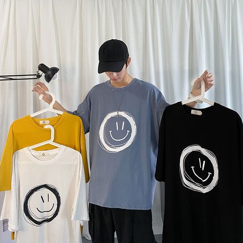 Áo thun tay ngắn dáng rộng họa tiết hoạt hình thời trang mùa hè Hàn Quốc cho nam và nữ size S-8Xl