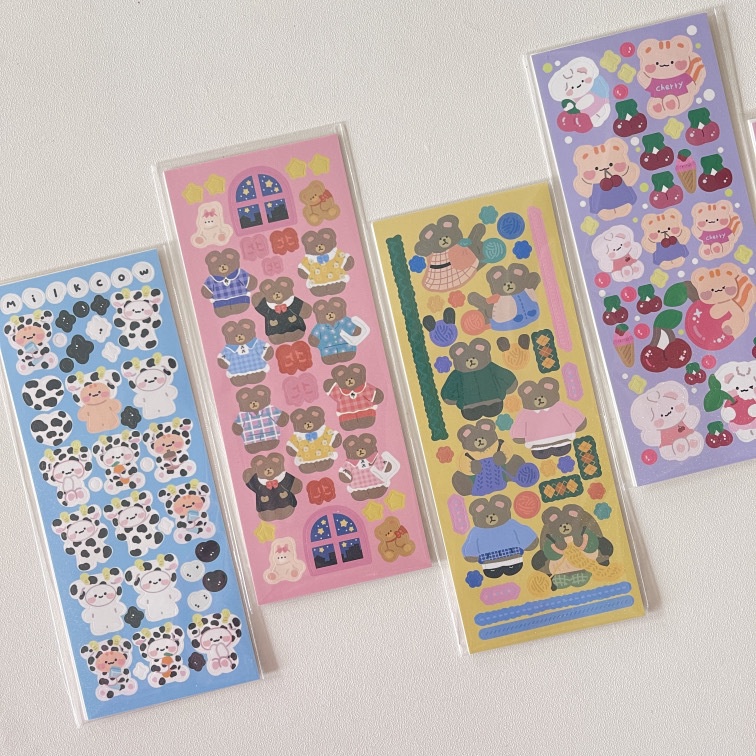 Tấm sticker bling bling lấp lánh họa tiết động vật dễ thương