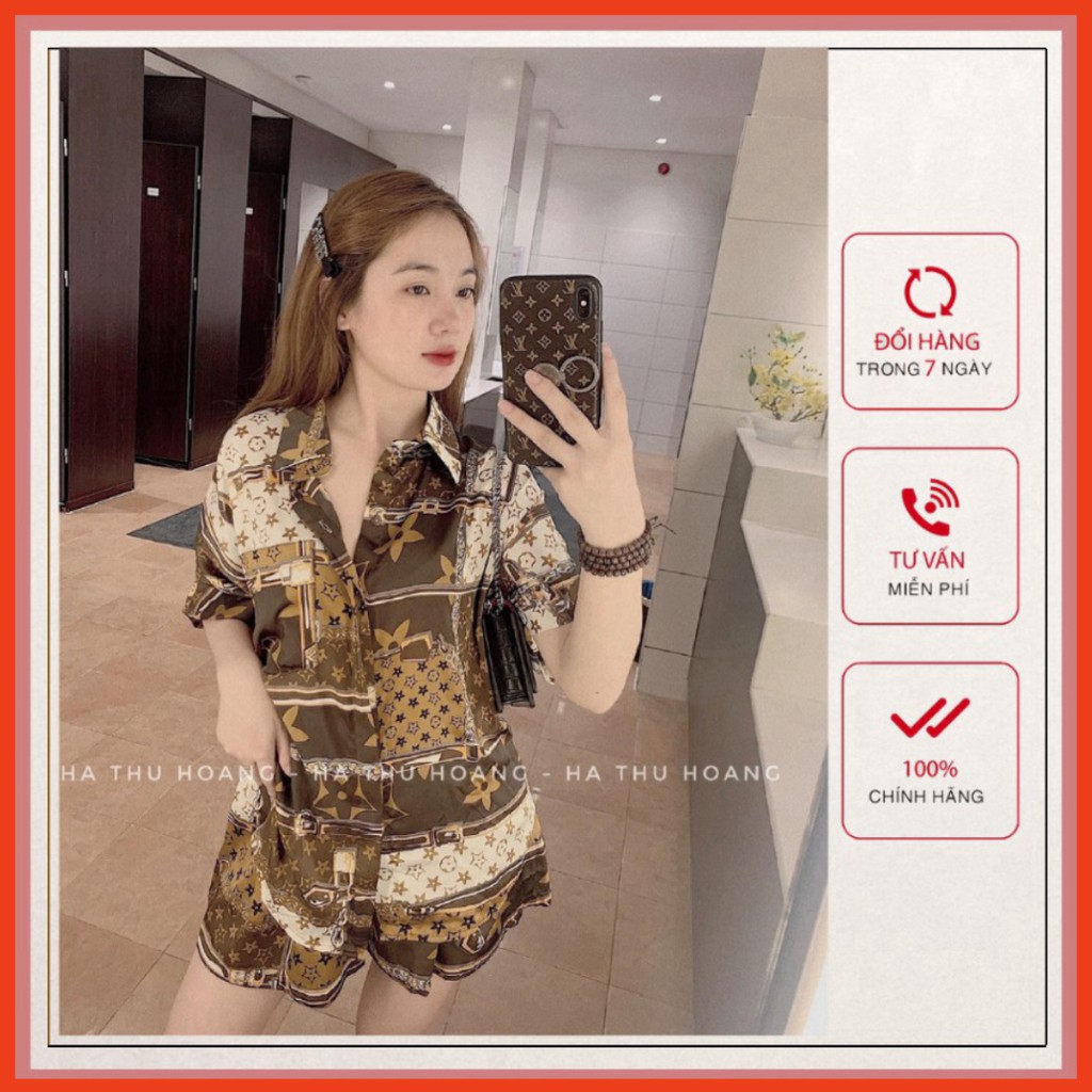 Sale  Set Đồ Nữ Đẹp, Set Bộ Đồ Nữ Mùa Hè Áo Sơ Mi Lụa Hàn Mềm Mịn Sang Chảnh  siêu