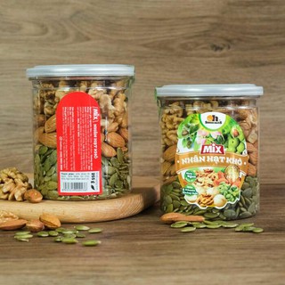 Mix Nhân Hạt khô Smile Nuts hộp 255g ( Gồm Nhân Bí Xanh, Nhân Óc Chó, Hạnh Nhân tách vỏ nướng)