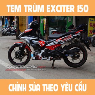 Tem Trùm Exciter 150 Samurai Đỏ Đen Đẹp